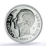 Spain Alfonso XII 5 Pesetas Restrike Replica 1885 SP 69 PCGS silver token 2020