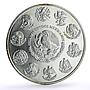 Mexico 1 onza Libertad Angel of Independence Rainbow Patina silver coin 2001