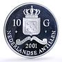 Netherlands 10 guldens Clovis I Tremissisfiorino D Oro proof silver coin 2001