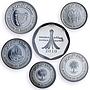 Bahrain 500 100 50 25 10 5 fils Set Republic Commemorative PR silver coins 2010