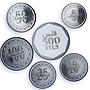 Bahrain 500 100 50 25 10 5 fils Set Republic Commemorative PR silver coins 2010