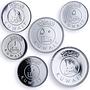 Kuwait 100 50 20 10 5 1 fils Set Republic Commemorative proof silver coins 2008