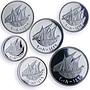 Kuwait 100 50 20 10 5 1 fils Set Republic Commemorative proof silver coins 2008