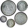 Mexico Various Onzas Set Libertad Angel of Independence BU silver coins 1994