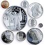 Panama Various Set Republic Balboa Pacific Discovery proof silver coins 1982