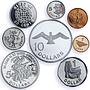 Solomon Islands Various Set Republic Guadacanal Battle silver coins 1982