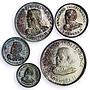 Swaziland 1 luhlanga 50 20 10 5 cents Independence Sobhuza II silver coins 1968