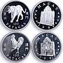 China Macau 100 patacas x 12 Set Lunar Calendar Animals silver coins 1992 - 2003