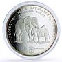 Equatorial Guinea 7000 francs Elephant Wildlife 5 oz proof silver coin 1995