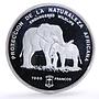 Equatorial Guinea 7000 francs Elephant Wildlife 5 oz proof silver coin 1995
