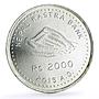 Nepal 2000 rupees New Constitution NRB Rastra Bank  silver coin 2015