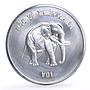 Vietnam 100 dong Elephant Protection Nature Wildlife Fauna silver coin 1986
