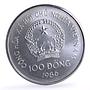Vietnam 100 dong Elephant Protection Nature Wildlife Fauna silver coin 1986