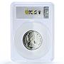 Turks and Caicos Islands 20 crowns Queen Victoria PR 69 PCGS silver coin 1976