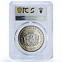 Spain Hierro Island Canary Islas Collection MS 66 PCGS silver medal 1977