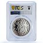 Mexico 1 onza 8 Reales Restrike 1732 Pillar Dollar PR 68 PCGS silver medal 1988