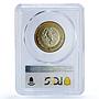 Mexico 10 pesos Aztec Rev. Normal Denticles KM-616 MS 66 PCGS bimetal coin 2007