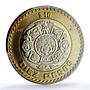 Mexico 10 pesos Aztec Rev. Normal Denticles KM-616 MS 66 PCGS bimetal coin 2007