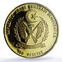 Saharawi 100 pesetas Encounter Two Worlds Ship KM-40 PR 67 PCGS brass coin 1992