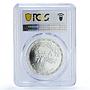 Egypt 5 pounds Susan Mubarak KM-997 History Politics MS 67 PCGS silver coin 2010