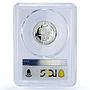 Macedonia 100 denari Mihailo Apostolski KM-Pn10 Trial SP69 PCGS silver coin 2003