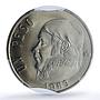 Mexico 1 peso Republic Morelos Pavon Error Double Clip MS66 PCGS CuNi coin 1983