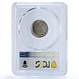Mexico 20 centavos Republic Mint Error Struck Center MS 64 PCGS CuNi coin 1982