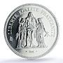 France 50 francs Hercules Gad-882 F-427 KM-941 MS 68 PCGS silver coin 1977