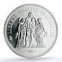 France 50 francs Hercules Gad-882 F-427 KM-941 MS 67 PCGS silver coin 1976
