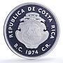 Costa Rica 50 colones Green Turtle Conservation KM-200a proof silver coin 1974