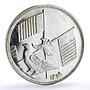Ajman 5 riyals Rashid Chicken Crossed Flags KM-3.1 Bird proof silver coin 1969
