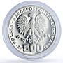 Poland 500 zlotych Swan Environment Protection Y#154 Bird proof silver coin 1984