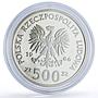 Poland 500 zlotych Owl Environment Protection Y#162 Bird proof silver coin 1986