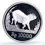 Indonesia 10000 rupiah Babi Rusa Wildlife KM-45 Pig Fauna proof silver coin 1987