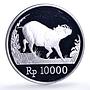 Indonesia 10000 rupiah Babi Rusa Wildlife KM-45 Pig Fauna proof silver coin 1987