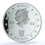 Ghana 500 sika Elizabeth II Golden Jubilee X#32 PR 70 PCGS silver coin 2002