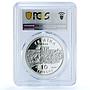 Ukraine 10 hryvnias Askania Nova KM-50 Bird Horse PR 70 PCGS silver coin 1998