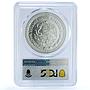 Mexico 1 onza Libertad Angel of Independence KM-613 MS 68 PCGS silver coin 1997