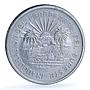 Mexico 5 pesos Opening Southern Railroad KM-466 Train silver coin 1950