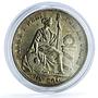 Peru 1 sol Decimal Seated Liberty RB Marks KM-196.5 silver coin 1879 YJ