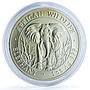 Somalia 1000 shillings Elephant KM-183 African Wildlife Bullion silver coin 2004
