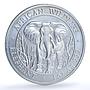Somalia 1000 shillings Elephant KM-183 African Wildlife Bullion silver coin 2004