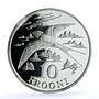 Estonia 10 krooni Barn Swallow KM-26 Bird Fauna PF 69 NGC silver coin 1992