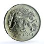Indonesia 2000 rupiah Javan Tiger KM-39 Cat Fauna MS 65 NGC silver coin 1974