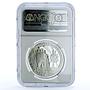 Cambodia 3000 riels Four Face Buddha KM-100 Religion PF 70 NGC silver coin 2001
