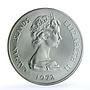 Cayman Islands 25 dollars Wedding Elizabeth II Philip MS 69 NGC silver coin 1972
