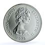 Cayman Islands 25 dollars Wedding Elizabeth II Philip MS 68 NGC silver coin 1972