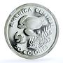 Costa Rica 50 colones Green Turtle KM-200a Fauna PF 66 NGC silver coin 1974