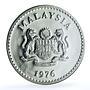Malaysia 25 ringgit Hornbill KM-20 Bird Wildlife Fauna PF67 NGC silver coin 1976