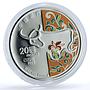 Macau 20 patacas Year of the Ox KM-145 Lunar Calendar Bull silver coin 2009
